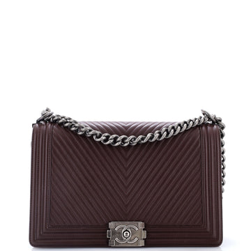 Chanel Boy Flap Bag Chevron Calfskin New Medium