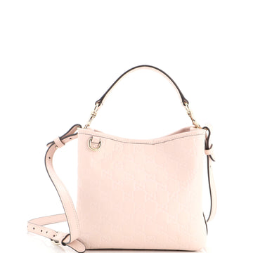 Gucci GG Emblem Bucket Bag GG Embossed Leather Small