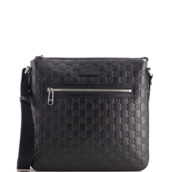 Gucci Signature Zip Messenger Bag Guccissima Leather Medium