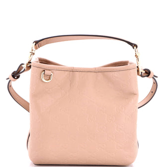 Gucci GG Emblem Bucket Bag GG Embossed Leather Small