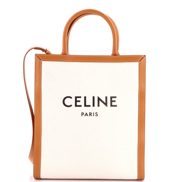 Celine Vertical Cabas Tote Canvas with Leather Small