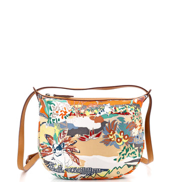 Hermes Sursoie To Go Pouch Printed Silk and Leather