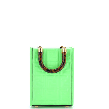 Fendi Sunshine Shopper Tote Zucca Embossed Leather Mini