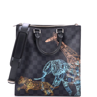 Louis Vuitton Sac Plat Cross Bag Limited Edition Wild Animals Damier Graphite