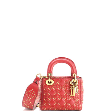 Christian Dior Supple Lady Dior Bag Cannage Studded Lambskin Mini