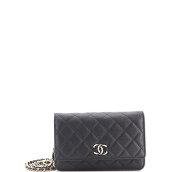 Chanel Crystal CC Wallet on Chain Quilted Caviar