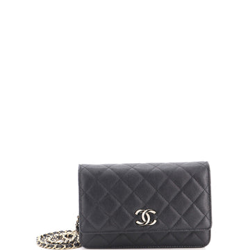 Chanel Crystal CC Wallet on Chain Quilted Caviar