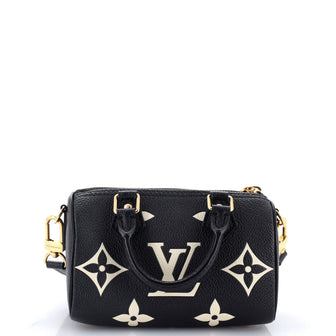 Louis Vuitton Chain Speedy Bandouliere NM Bag Bicolor Monogram Empreinte Giant Nano