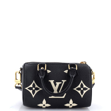 Louis Vuitton Chain Speedy Bandouliere NM Bag Bicolor Monogram Empreinte Giant Nano
