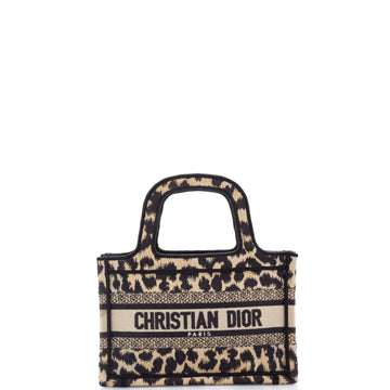 Christian Dior Book Tote Mizza Embroidered Canvas Mini