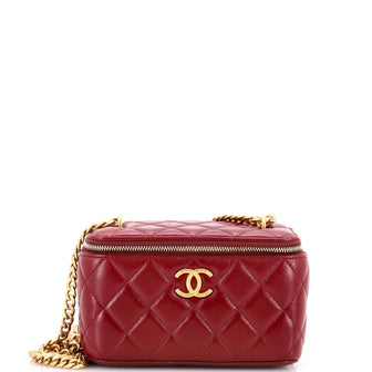 Chanel All Slide Long Vanity Case with Chain Quilted Lambskin Small