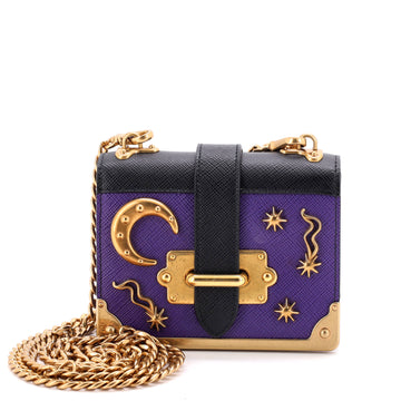 Prada Cahier Crossbody Bag Embellished Leather Micro