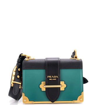 Prada Cahier Crossbody Bag Leather and Saffiano Leather Small