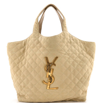 Saint Laurent Icare Shopping Tote Quilted Nubuck Maxi