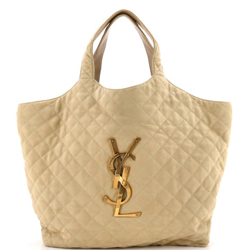 Saint Laurent Icare Shopping Tote Quilted Nubuck Maxi