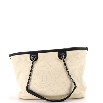 Chanel CC Daily Shopping Tote Quilted Caviar Small