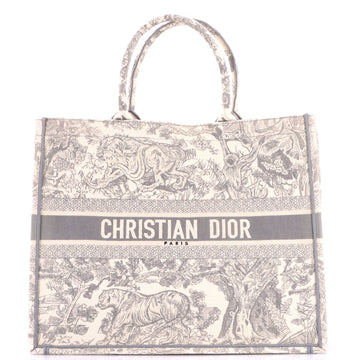Christian Dior Book Tote Embroidered Canvas Large