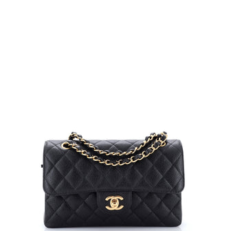 Chanel Classic Double Flap Bag Quilted Caviar Small