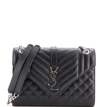 Saint Laurent Classic Monogram Envelope Satchel Mixed Matelasse Leather Medium