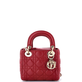 Christian Dior Lady Dior Chain Bag Cannage Quilt Lambskin Mini