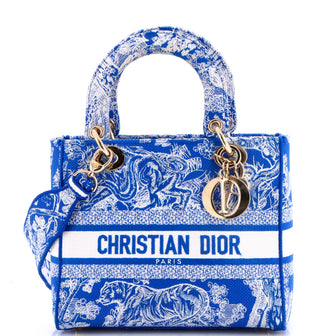 Christian Dior Lady D-Lite Bag Embroidered Canvas Medium