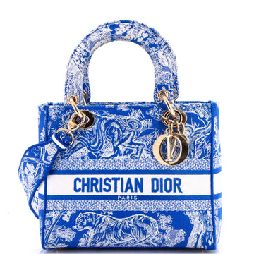Christian Dior Lady D-Lite Bag Embroidered Canvas Medium