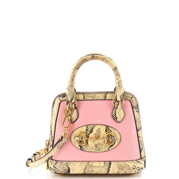 Gucci Horsebit 1955 Top Handle Bag Python and Leather Mini