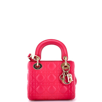 Christian Dior Lady Dior Bag Cannage Quilt Lambskin Mini