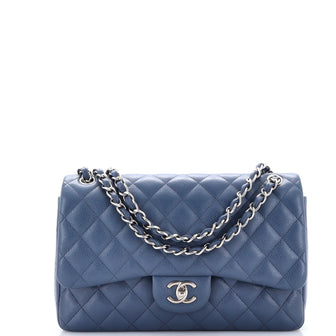 Chanel Classic Double Flap Bag Quilted Caviar Jumbo