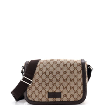 Gucci Flap Messenger Bag GG Canvas Small
