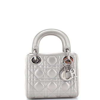 Christian Dior Lady Dior Chain Bag Cannage Quilt Iridescent Leather Mini