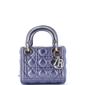 Christian Dior Lady Dior Chain Bag Cannage Quilt Iridescent Leather Mini