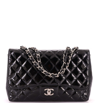 Chanel Classic Single Flap Bag Quilted Patent Jumbo