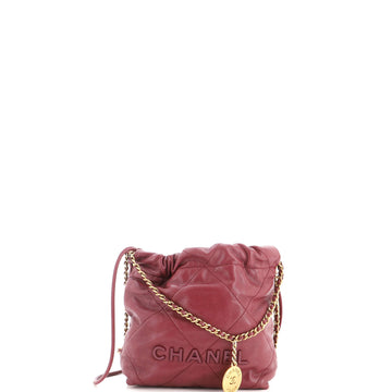 Chanel 22 Chain Hobo Quilted Caviar Mini