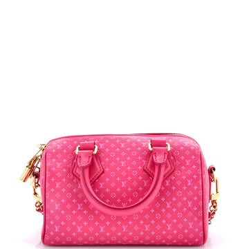 Louis Vuitton Speedy Bandouliere Bag Nanogram Embossed Leather 20