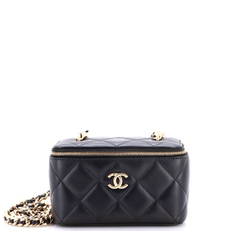 Chanel Resin Elegant Chain Vanity Case Quilted Lambskin Small