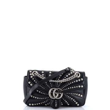 Gucci GG Marmont Flap Bag Studded Matelasse Leather Small