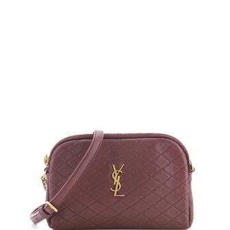 Saint Laurent Gaby Zipped Pouch Crossbody Quilted Leather