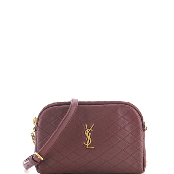 Saint Laurent Gaby Zipped Pouch Crossbody Quilted Leather