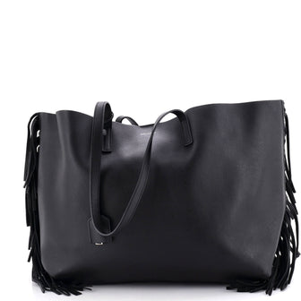 Saint Laurent Fringe Shopper Tote Leather Large