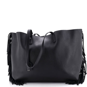 Saint Laurent Fringe Shopper Tote Leather Large