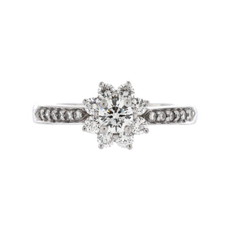 Tiffany & Co. Flower Cocktail Ring Platinum and Pave Diamonds