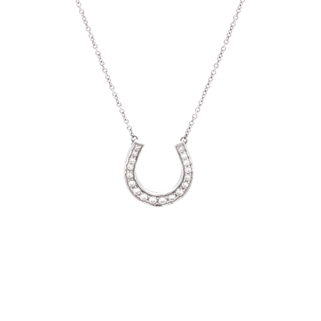 Tiffany & Co. Horseshoe Necklace Platinum with Diamonds 444729