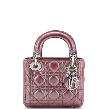 Christian Dior Lady Dior Chain Bag Cannage Quilt Iridescent Leather Mini