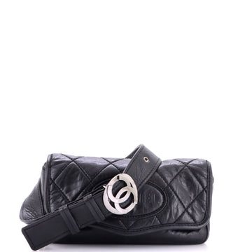Chanel Vintage Logo Messenger Bag Quilted Aged Calfskin Medium