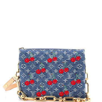 Louis Vuitton x Takashi Murakami Coussin Bag Limited Edition Monogram Cerises Denim PM