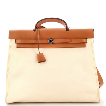Hermes Herbag Zip Leather and Toile 39