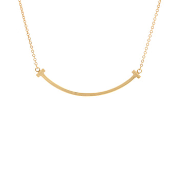 Tiffany & Co. T Smile Pendant Necklace 18K Yellow Gold Small