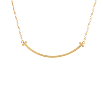 Tiffany & Co. T Smile Pendant Necklace 18K Yellow Gold Small