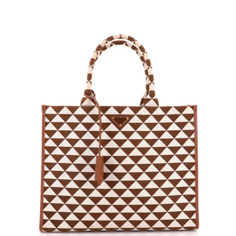 Prada Symbole Shopper Tote Jacquard Large